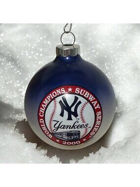 2000 New York Yankees Subway Series World Champions Ornament Blue Christmas